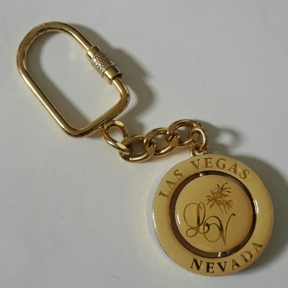 Las Vegas Nevada Enamel/ Gold Keychain - Picture 8 of 8
